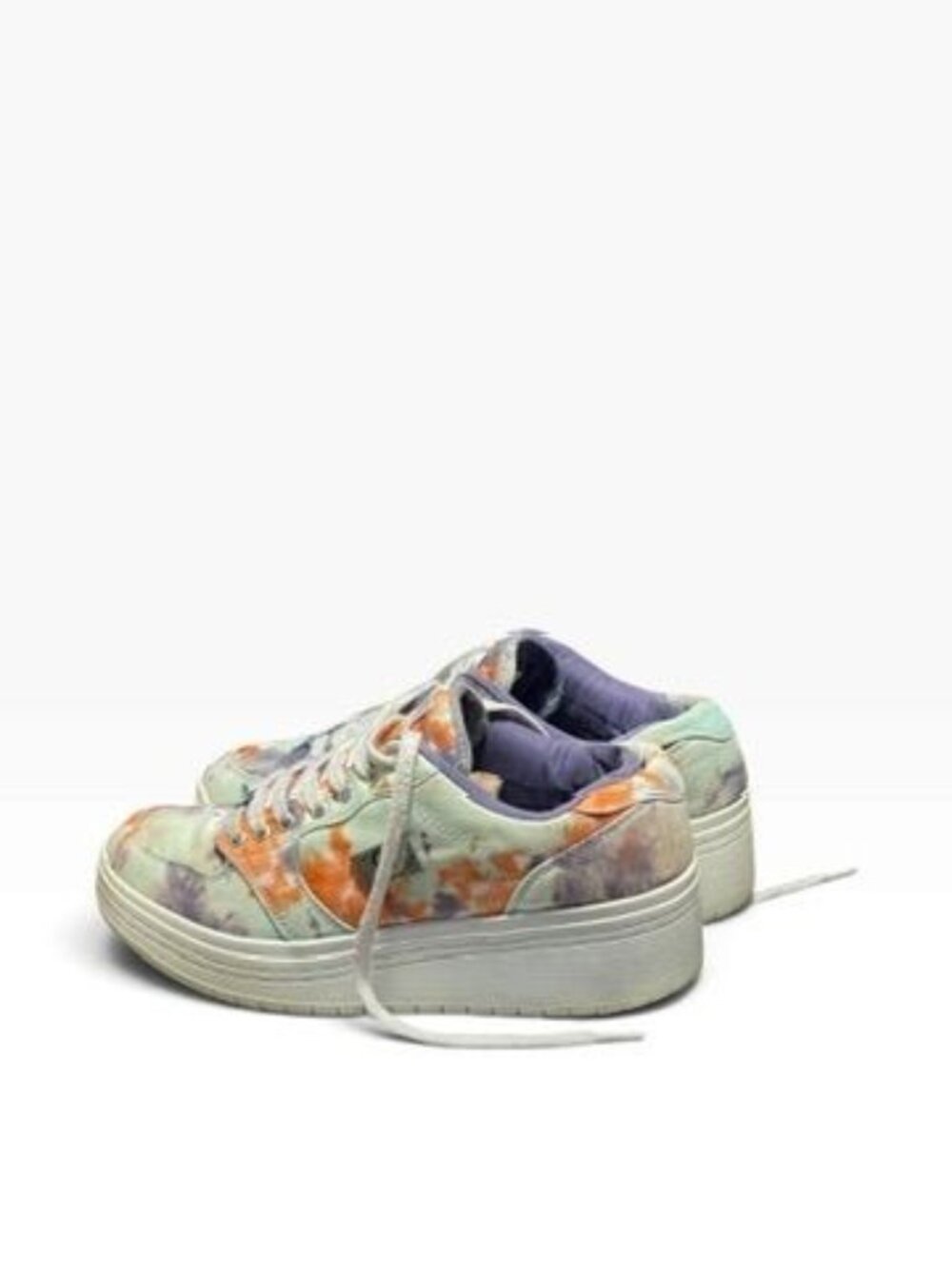 Guess Tie-Dye Platform Sneakers Multi-Color Canvas Womens Size 10 Lace-Up Lightw